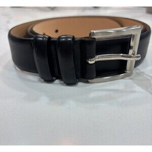 L’abate Rosso Belt Size 38 Genuine Leather Made In Italy Black